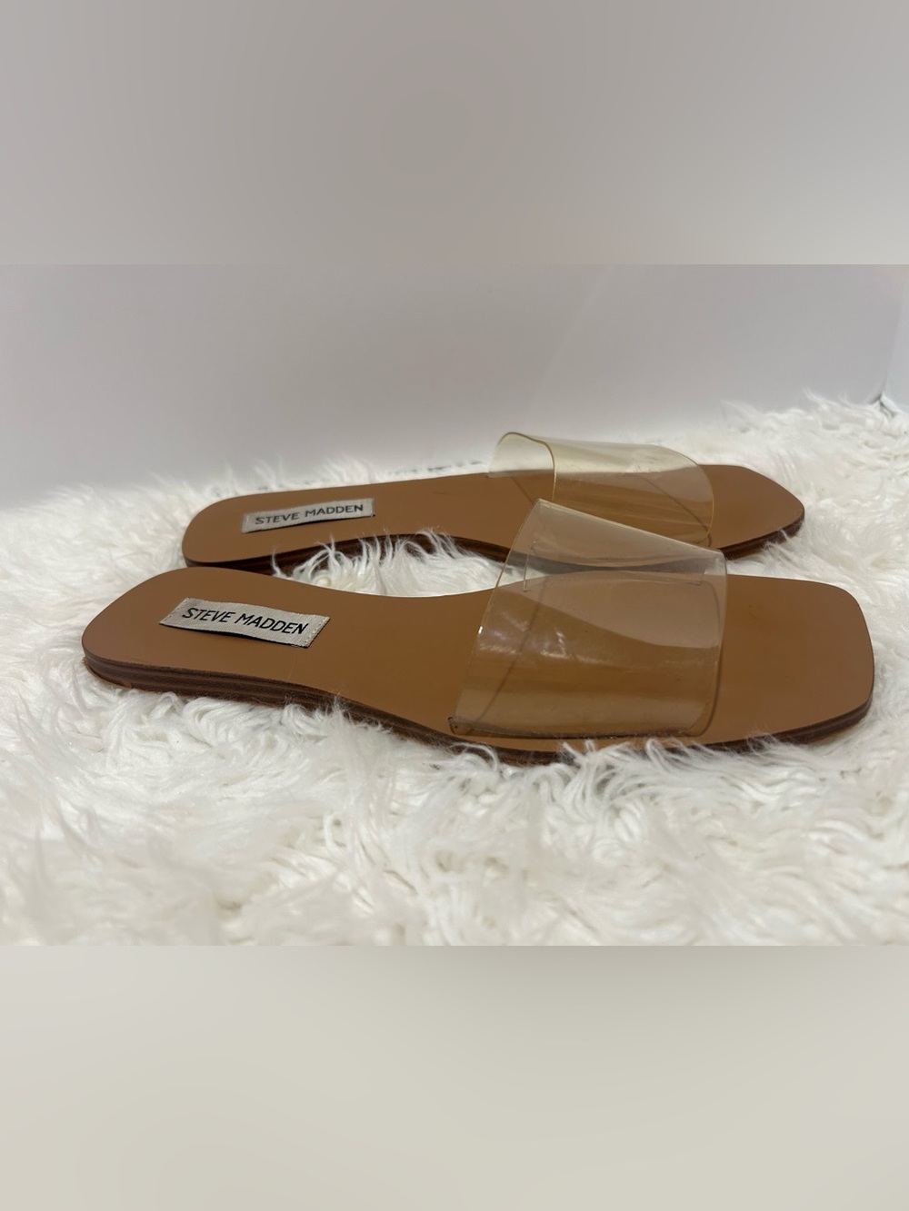 Steve Madden “Isabel” Clear Strap Slide Sandals 7.5 - Picture 1 of 4
